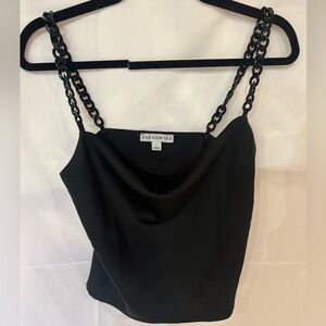 Black Chain Strap Women's Top